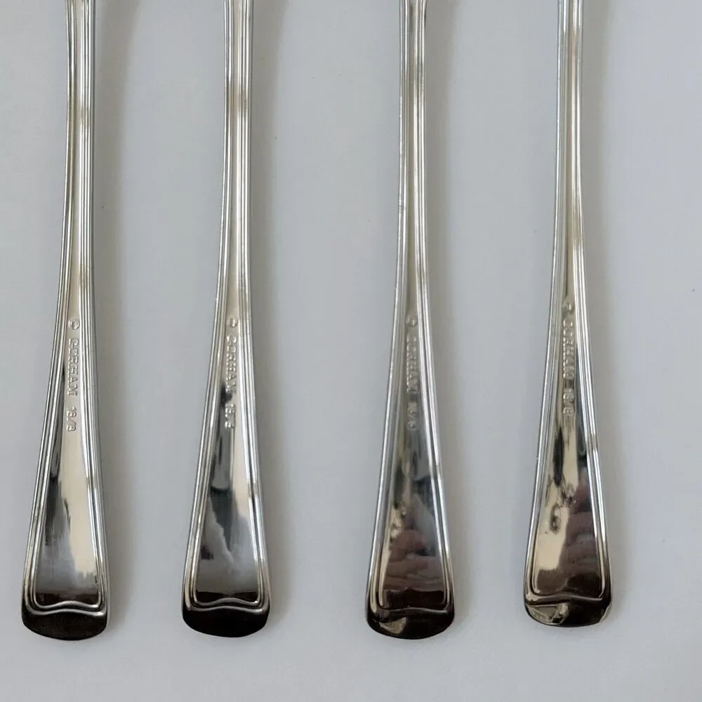 4pc GORHAM Monet Frosted Stainless Cocktail/Seafood Forks 5 1/2” Glossy 18/8